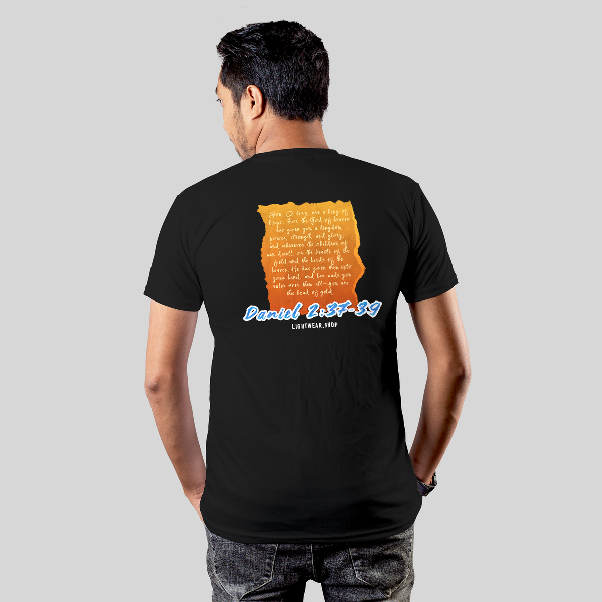 Babylon Men's Christian T-Shirt – Daniel 2:37-39 – back print