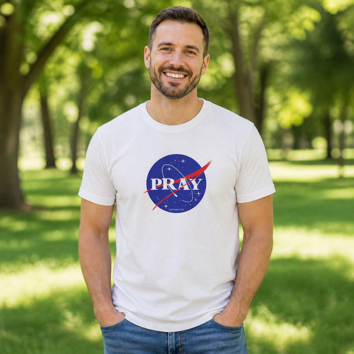 Pray Men's Christian T-Shirt – White
